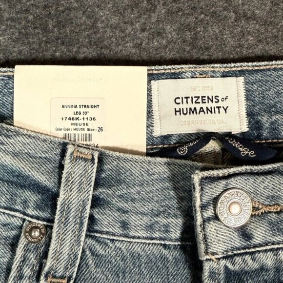 Citizens of Humanity Annina Straight Leg Trouser Jeans Womens Size 26 Light Wash - Picture 6 of 12